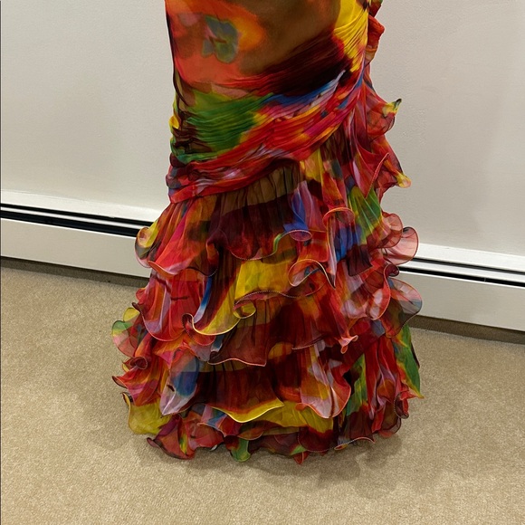 New Dalia MacPhee Multicolor Strapless Evening Gown with removable straps - Picture 4 of 11